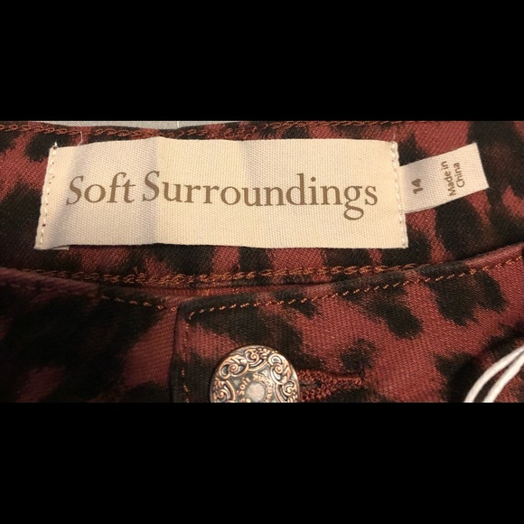 Soft Surroundings NWT The Ultimate High Rise Skinny Ankle Jean in Leopard Sz 14 - Picture 6 of 14